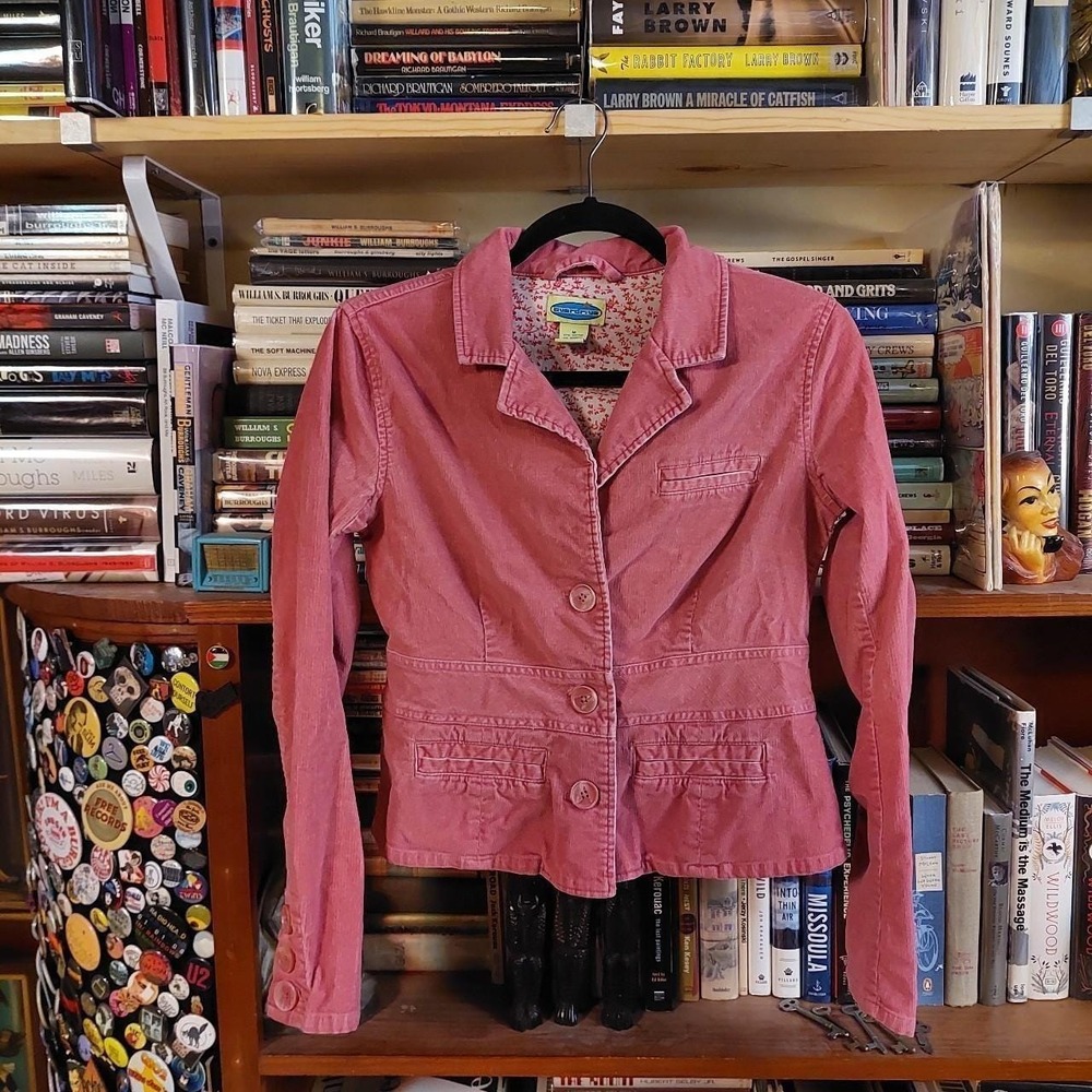 Overdrive Pink Corduroy Button Up Jacket Y2K Vintage Style Blazer Medium